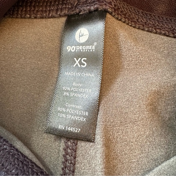 Faux Brown Leather Leggings - Picture 10 of 12